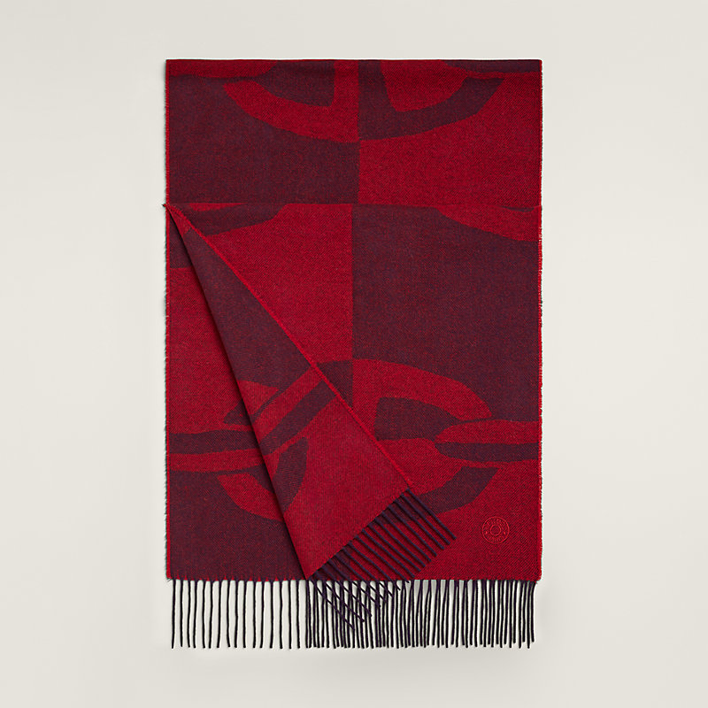 HERMES エルメス マフラー シェーヌ・ダンクル・オプティック カシミヤ HERMES カシミヤマフラー《シェーヌ・ダンクル・オプティック